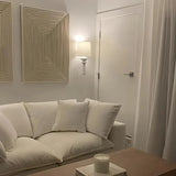 Vintage Wandleuchte mit weißem Stoffschirm für das Esszimmer