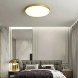 Moderne runde LED-Deckenleuchte aus Kupfer in Gold – dimmbar