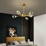 Moderner Kronleuchter aus Kristall und Messing in Gold für Esszimmer
