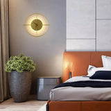 Moderne runde Wandleuchte mit Uhr für Wohnzimmer