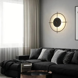 Moderne runde Wandleuchte mit Uhr für Wohnzimmer