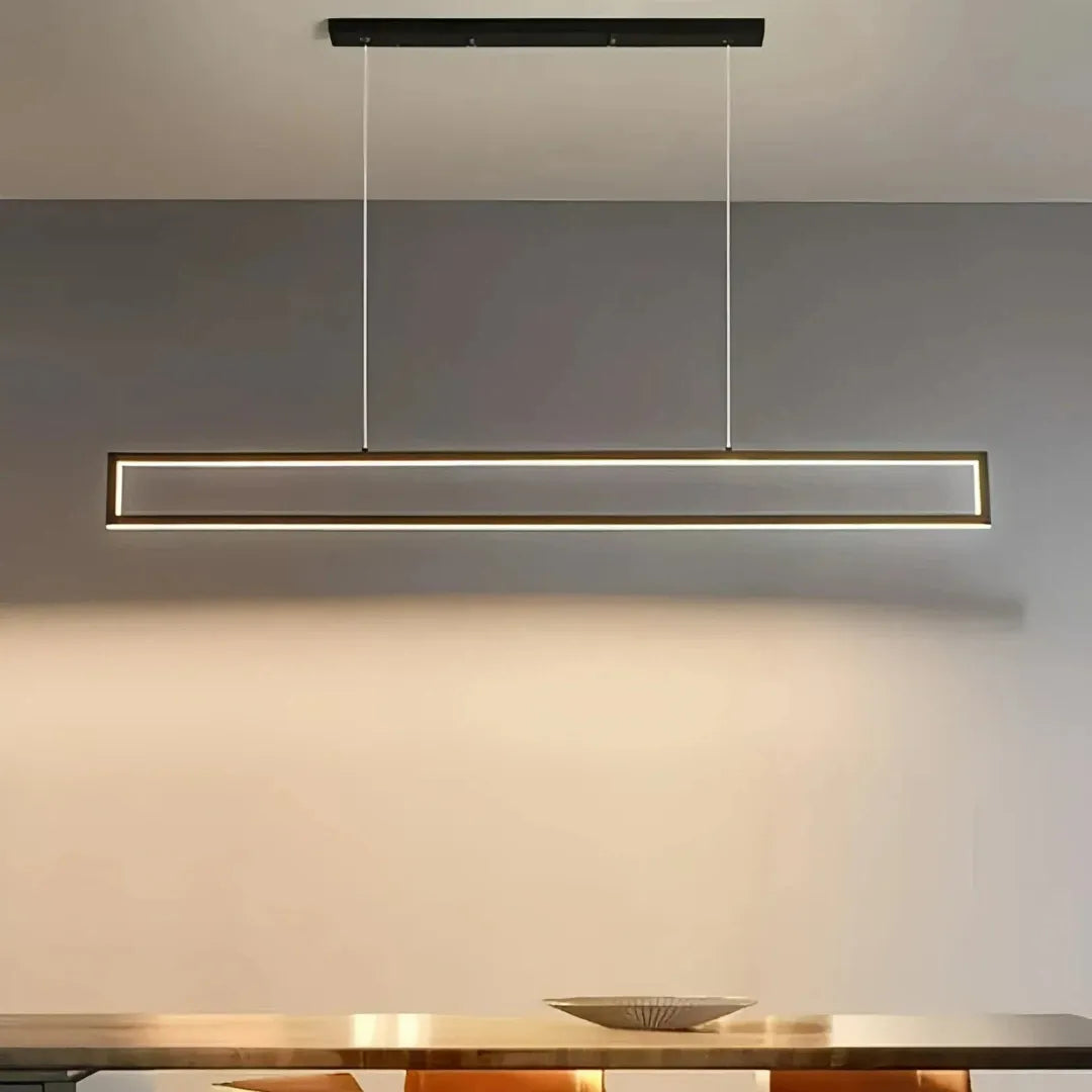 Moderne Pendelleuchte rechteckig in Schwarz, dimmbar – ideal für Esszimmer