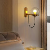 Wandleuchte Kugel Glas im Retro-Stil für Schlafzimmer