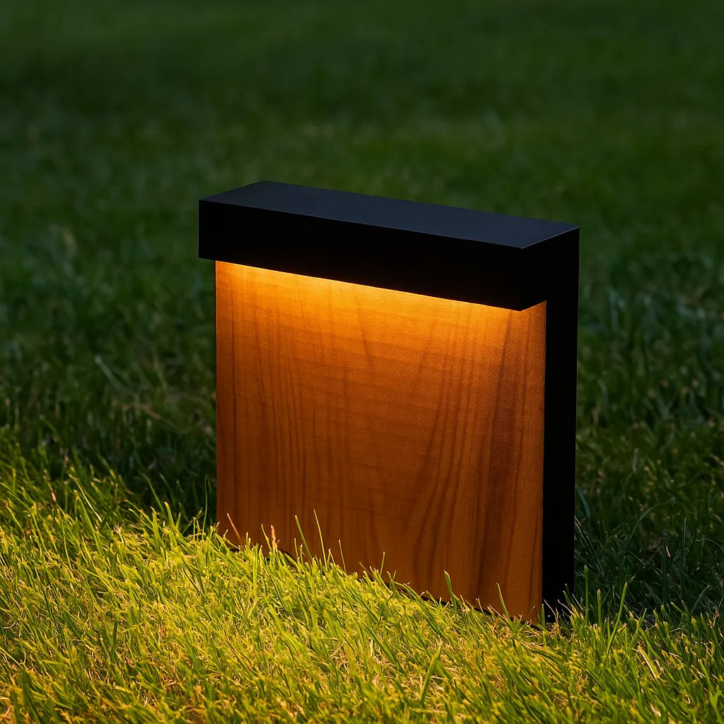 Wegeleuchte für Garten im Designer Holzoptik, IP65 wasserdicht