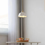 Wellenförmige weiße Keramik Hängeleuchte im Vintage Stil für Esszimmer