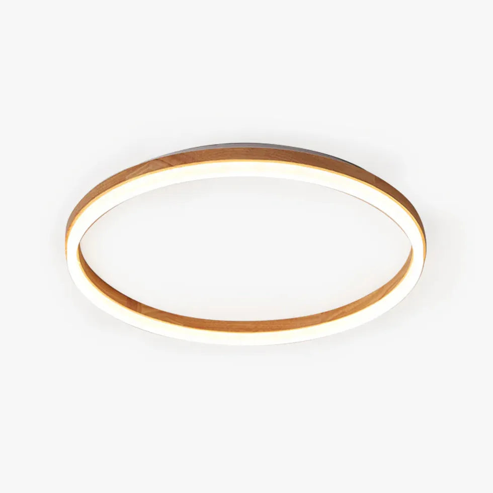 Deckenleuchte Holzoptik modern rundes schlichtes Design - Lampe Markt