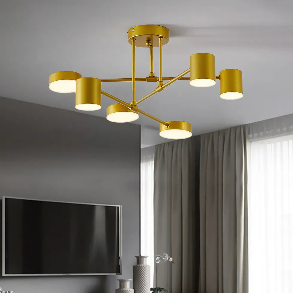 Deckenleuchte Schwarz 6 flammig modern und einfach - Lampe Markt