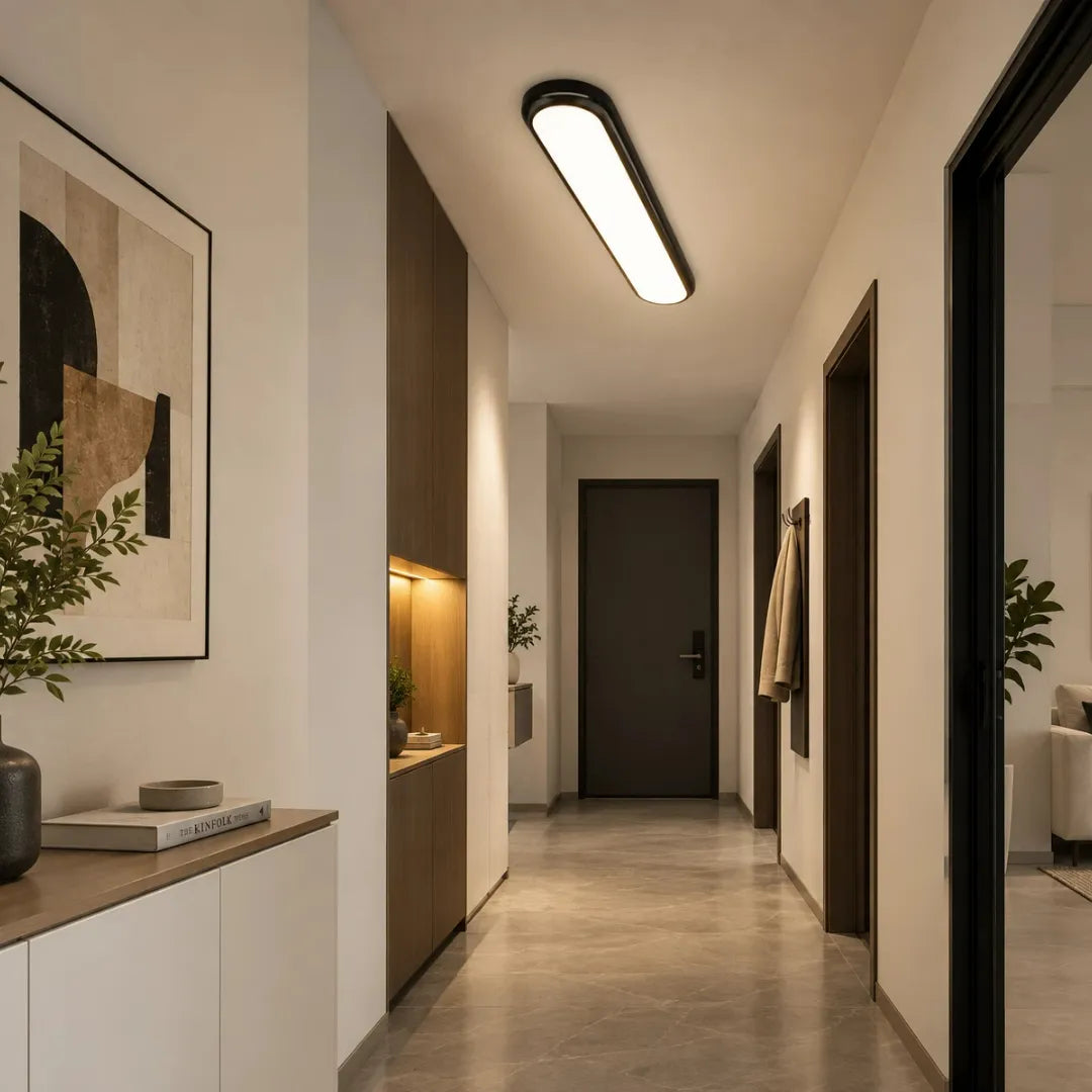 Ovale LED-Deckenleuchte modern für Flur und Eingangsbereich