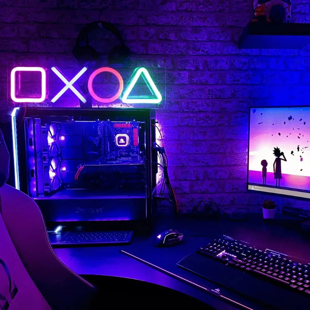 LED Neon-Wandleuchte  für Gamerzimmer, USB-Aufladung