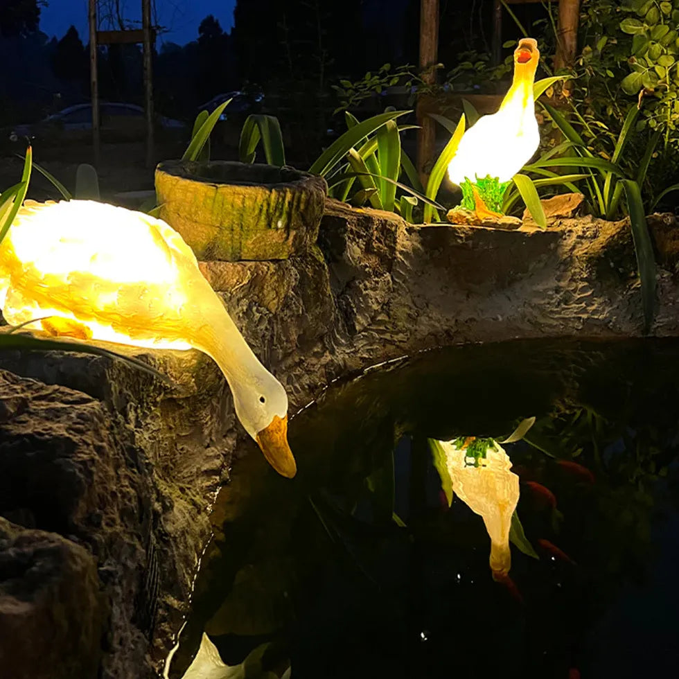 garten dekoleuchte Entzückende Enten Bodenlampe für den Garten - Lampe Markt