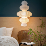 Japanische Reispapier Pendelleuchte im Lampion-Design für Esszimmer Weiß