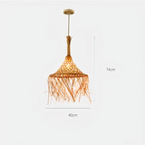 Pendelleuchte aus Rattan und Stroh im Boho Stil für Schlafzimmer