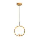 hängelampe holz rund moderne nordische Einrichtung - Lampe Markt