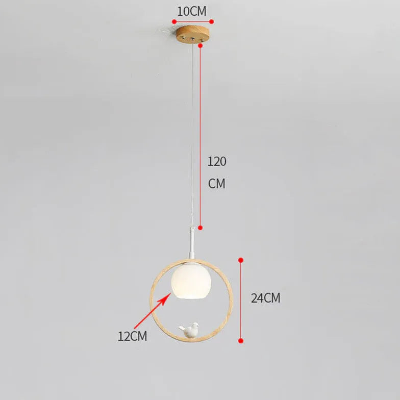 hängelampe holz rund moderne nordische Einrichtung - Lampe Markt