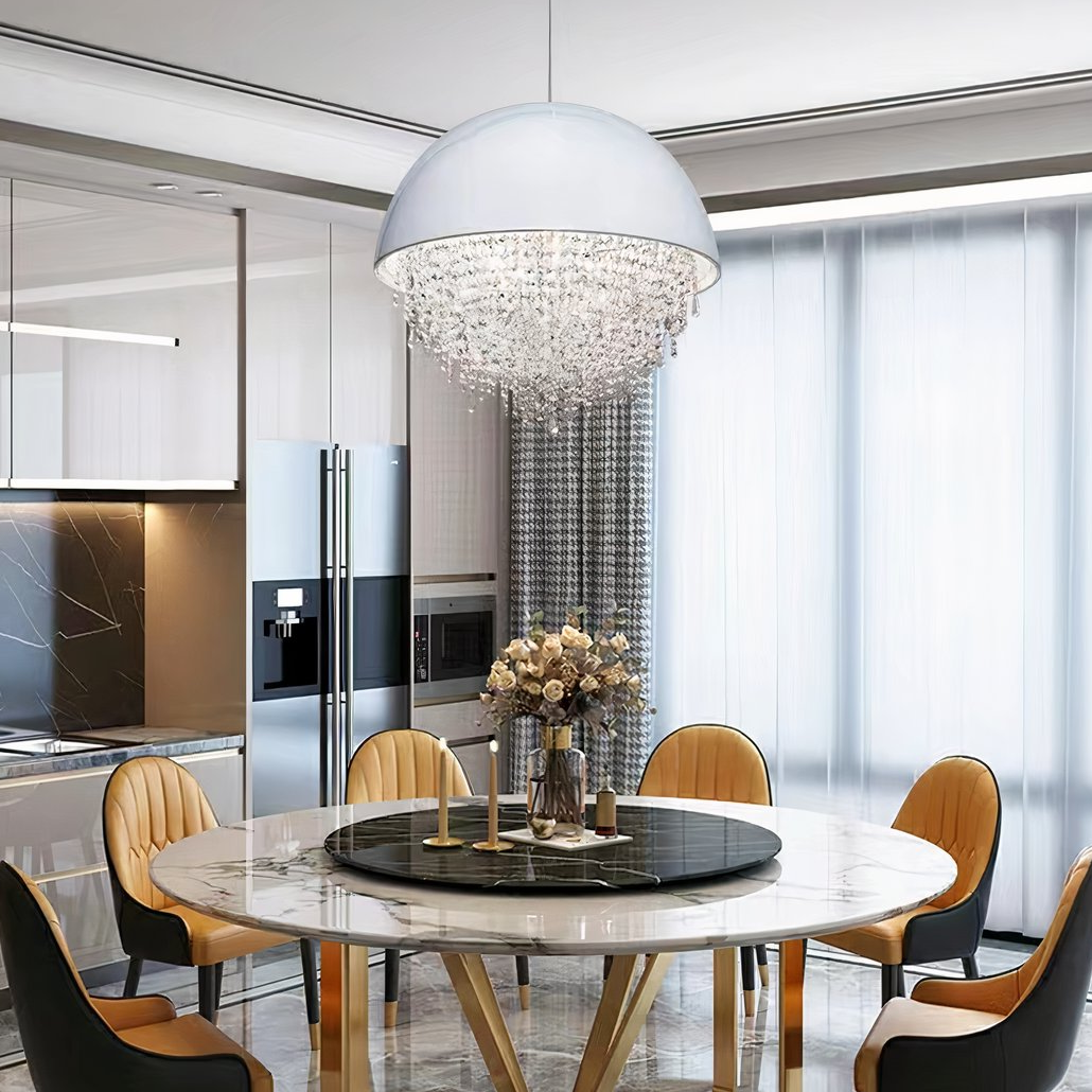 Kristall Pendelleuchte Kugel mit LED für Esszimmer