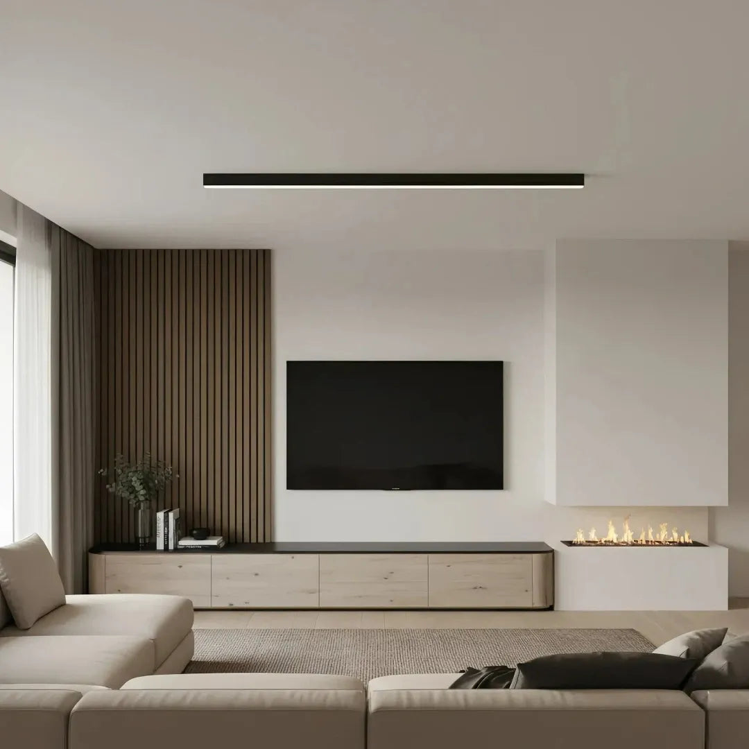Deckenleuchte länglich für Wohnzimmer Minimalistisch, dimmbar, Schwarz