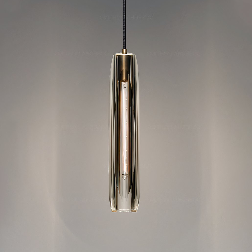 Pendelleuchte Glas 1 flammig im modernen Rohrdesign für Schlafzimmer