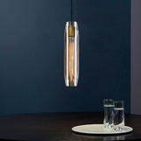 Pendelleuchte Glas 1 flammig im modernen Rohrdesign für Schlafzimmer