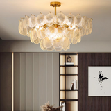 Moderner Kronleuchter aus Glas mit Muscheldesign für Wohnzimmer