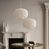 Pendelleuchte aus Stoff Nordisch Weißer Lampion Design - Lampe Markt