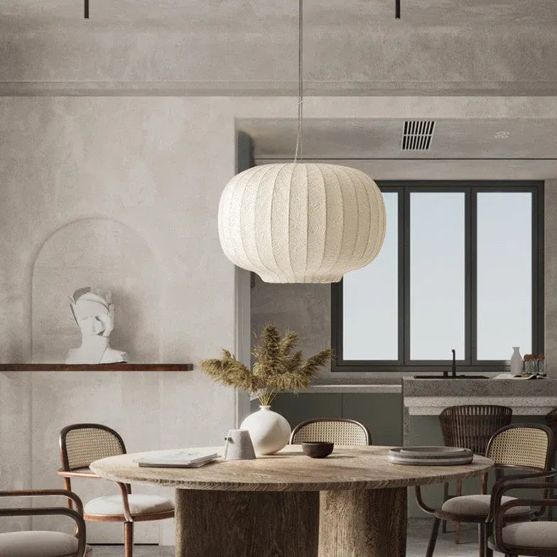 Pendelleuchte aus Stoff Nordisch Weißer Lampion Design - Lampe Markt