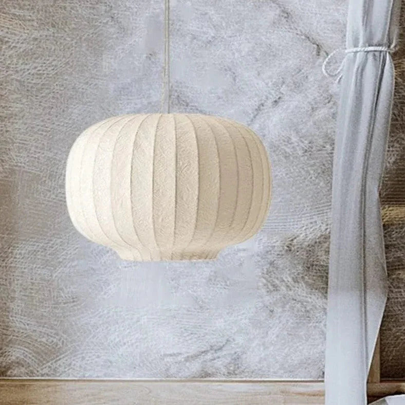 Pendelleuchte aus Stoff Nordisch Weißer Lampion Design - Lampe Markt