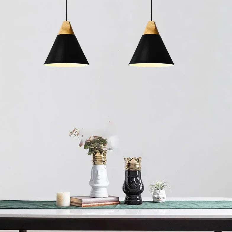 Pendelleuchte einzeln höhenverstellbar nordisch modern Holz - Lampe Markt