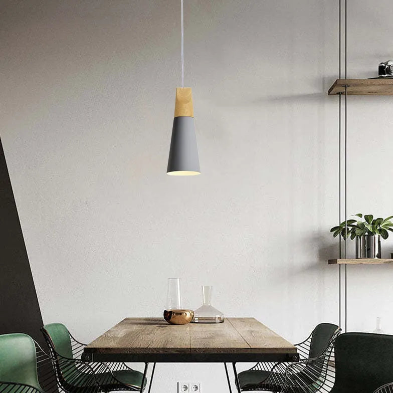 Pendelleuchte einzeln höhenverstellbar nordisch modern Holz - Lampe Markt