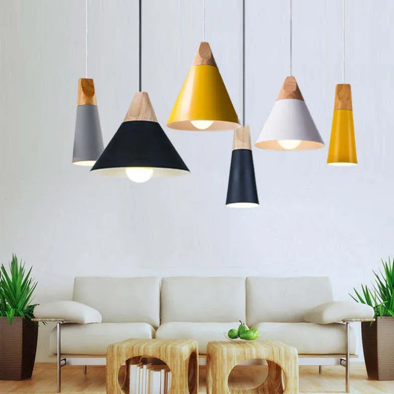 Pendelleuchte einzeln höhenverstellbar nordisch modern Holz - Lampe Markt
