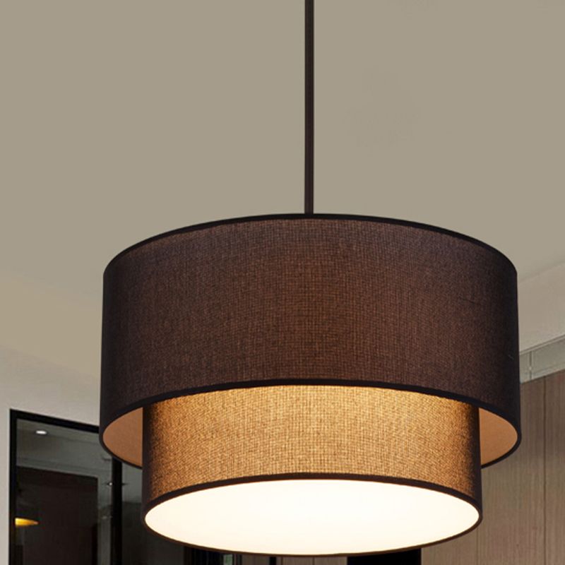 Renée Doppelschicht Minimalistisch Pendelleuchte aus Textil - Lampe Markt