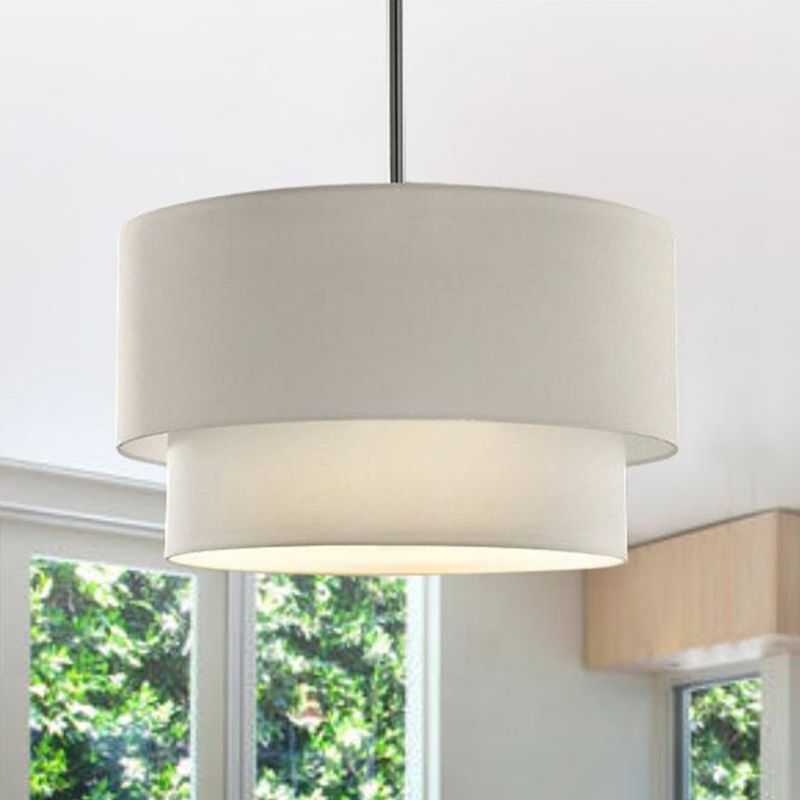 Renée Doppelschicht Minimalistisch Pendelleuchte aus Textil - Lampe Markt