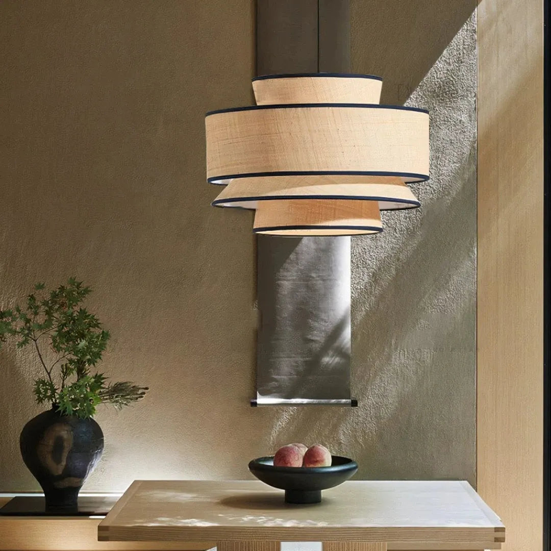 Pendelleuchte aus Stoff im japanischen Stil für Esszimmer
