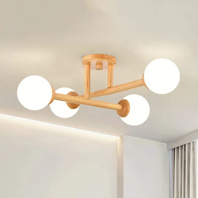 Rustikale Hängelampe Holz nordisch schlichtes Design - Lampe Markt