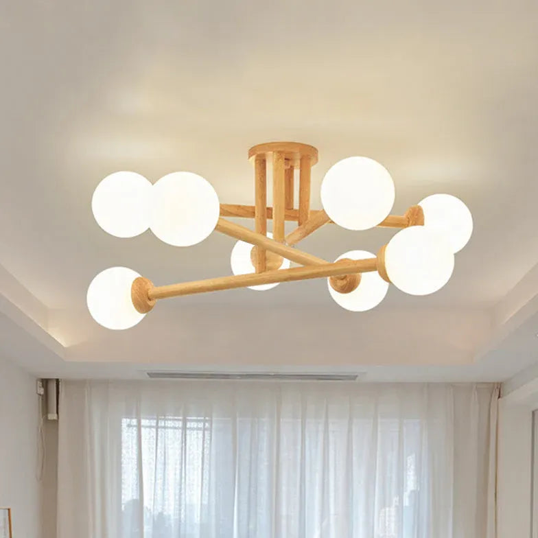 Rustikale Hängelampe Holz nordisch schlichtes Design - Lampe Markt