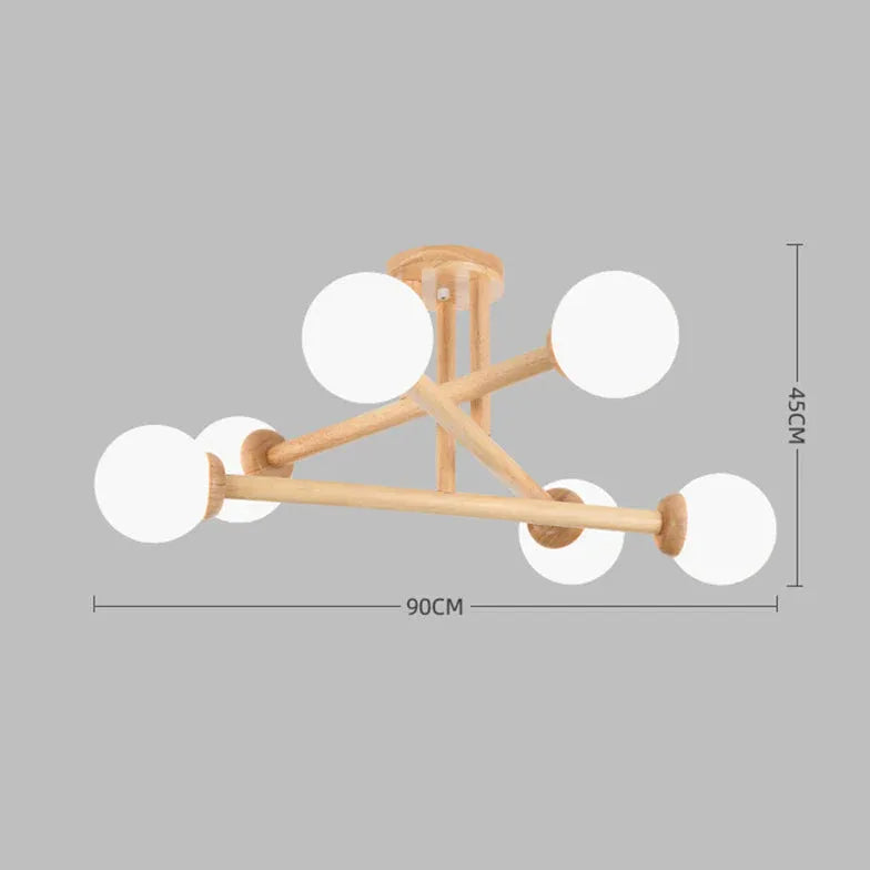Rustikale Hängelampe Holz nordisch schlichtes Design - Lampe Markt