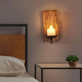 Rustikale Wandleuchte Aus Schiffs-Holz für Schlafzimmer