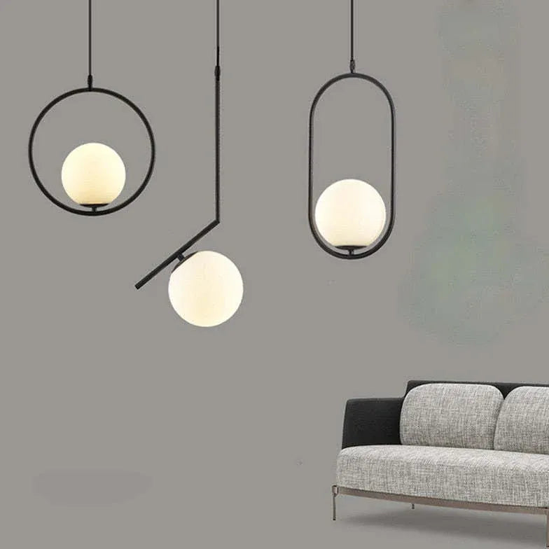 Pendelleuchte Weiß Rund im nordischen modernen Design - Lampe Markt