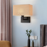 Moderne Stoff Wandleuchte in Braun für Schlafzimmer