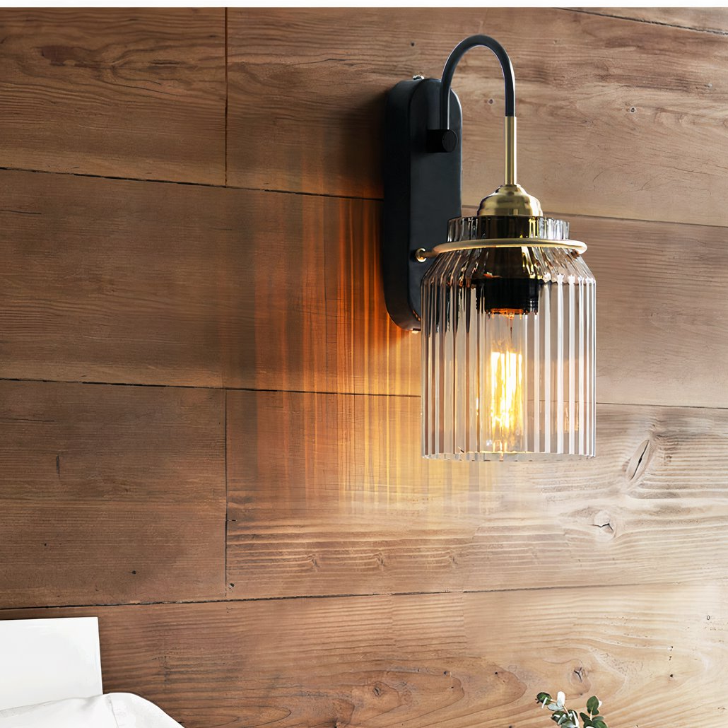 Industriestil Glas Wandleuchte für Schlafzimmer