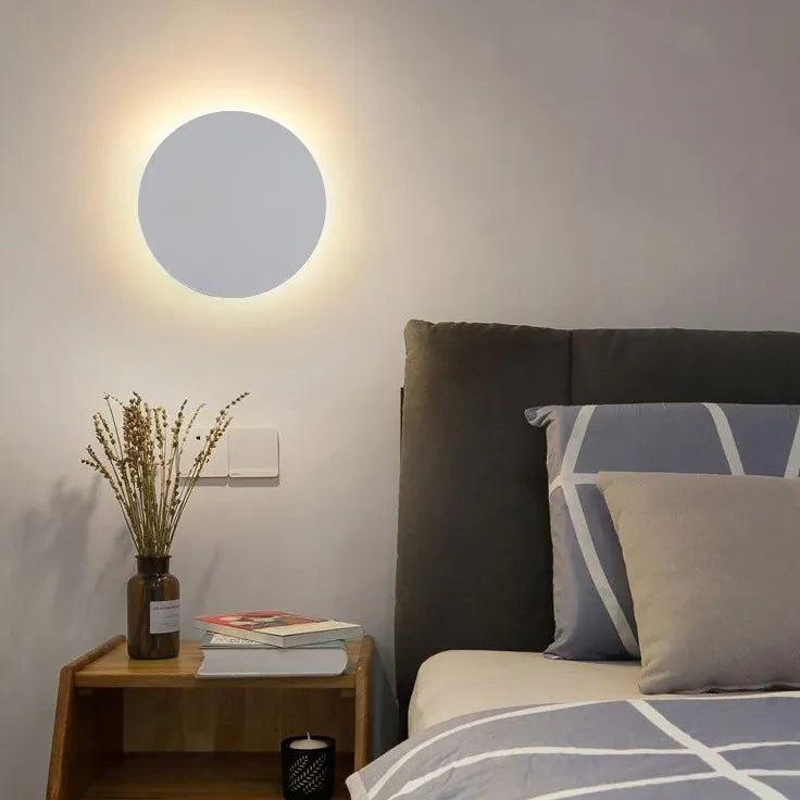 Wandleuchte Treppenhaus Schwarz runde minimalistische Form - Lampe Markt